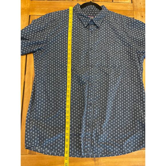 Patagonia Shirt Mens Blue Geometric Organic Cotton Button Up Collared Size XL - Picture 6 of 8